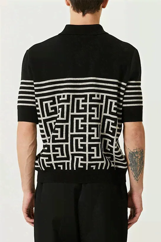 Вязанное поло Balmain monogram-pattern-3