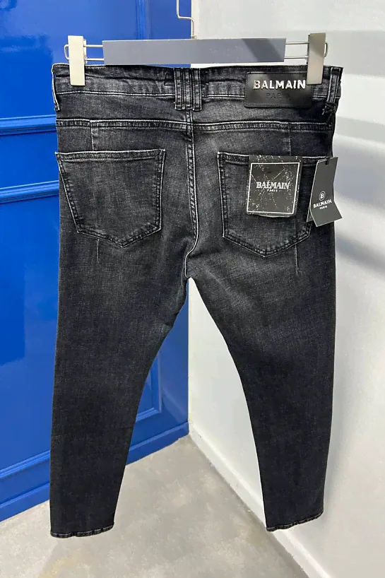Мужские чёрные джинсы Balmain Paris-1