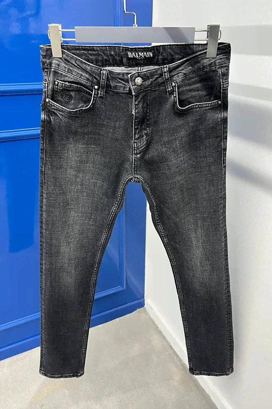 Мужские чёрные джинсы Balmain Paris-2