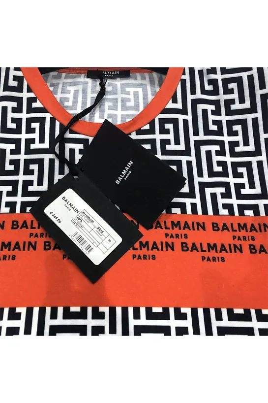 Мужская футболка Balmain monogram-print-3