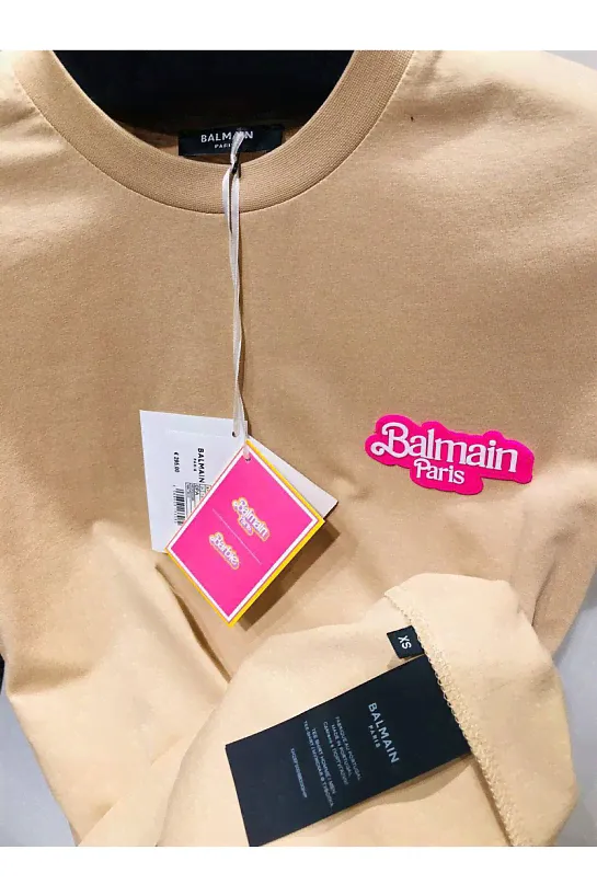 Женская футболка Balmain x Barbie - Beige-3