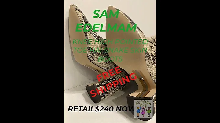 Sam Edelman Women Knee High Pointed Toe Boots Hai Size US 5 M Nude Snake Print FREE SHIPPING