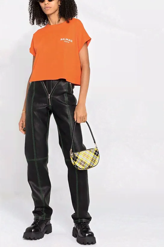 Женская футболка Balmain Paris - Orange (02433712)