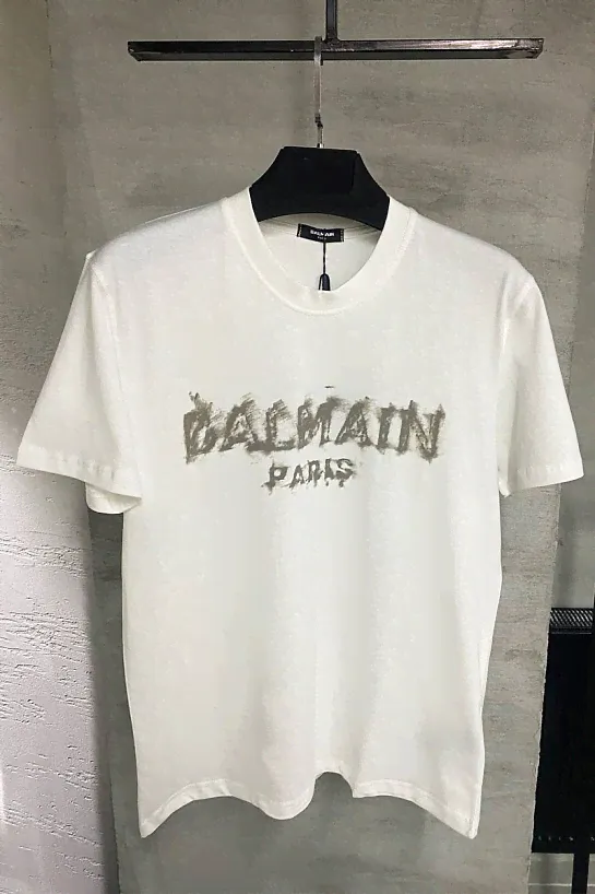 Футболка белого цвета Balmain Paris logo-print-3