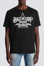 Мужская чёрная футболка Balmain Star logo-print