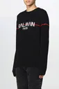 Чёрный джемпер Balmain intarsia logo jumper