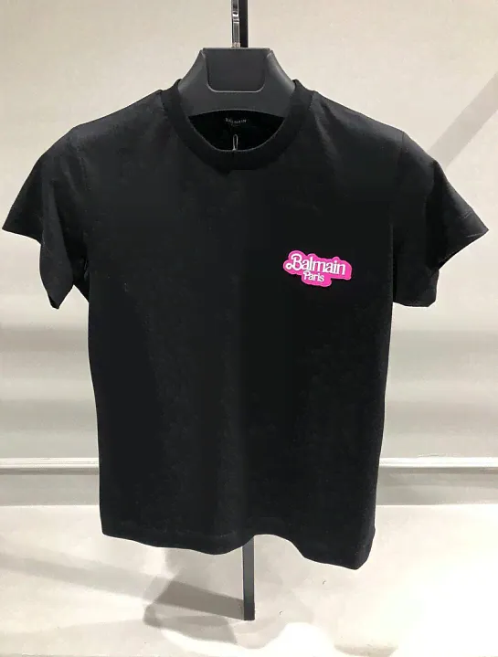 Женская футболка Balmain x Barbie - Black-4