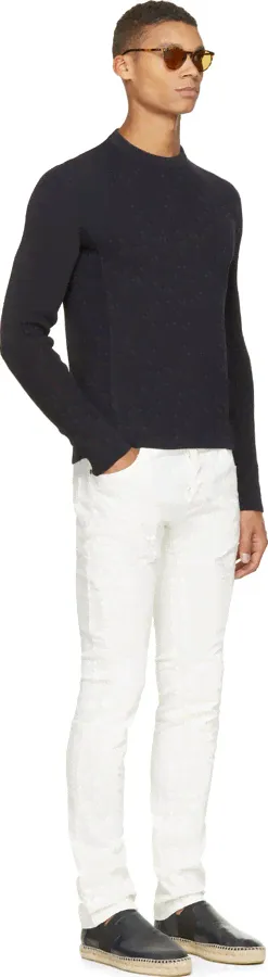 Мужские белые джинсы от Balmain-3