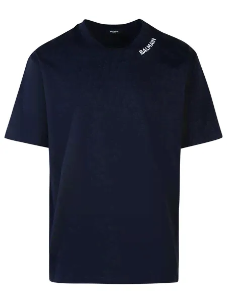 Balmain Blue Cotton T Shirt - S
