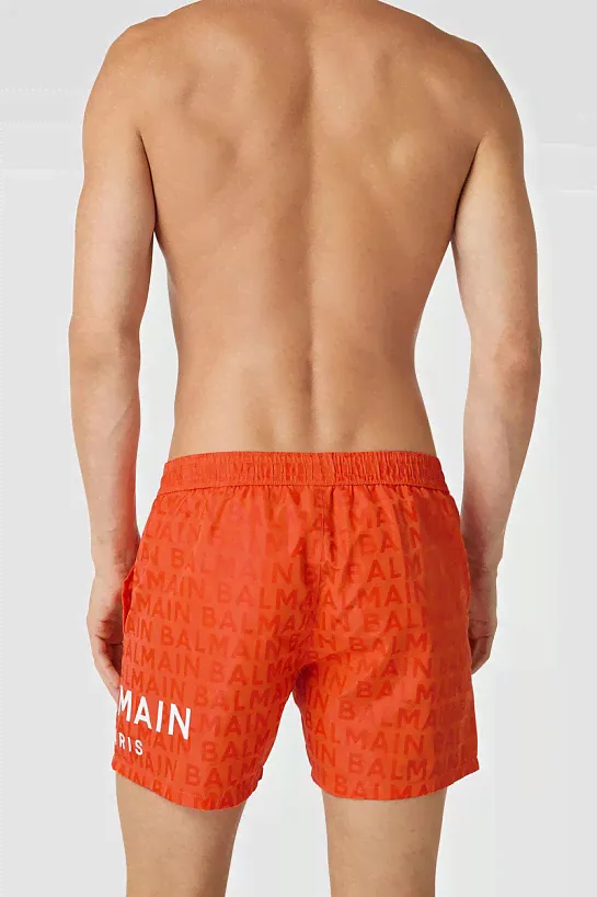 Мужские оранжевые шорты Balmain Paris-2
