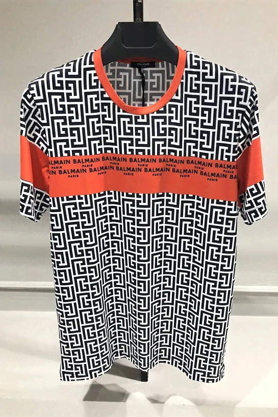 Мужская футболка Balmain monogram-print-4