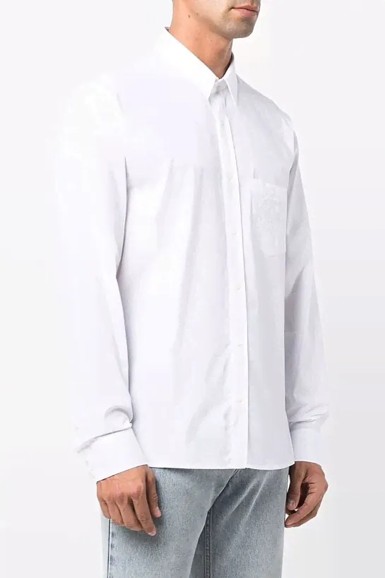 Мужская рубашка Balmain embroidered logo - White (15062022-506)-0